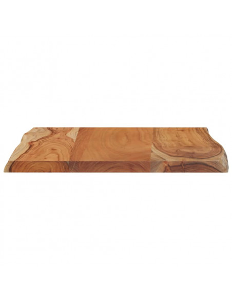 Piano Tavolo 70x60x2,5 cm Rettangolare Legno Acacia Bordi Vivi