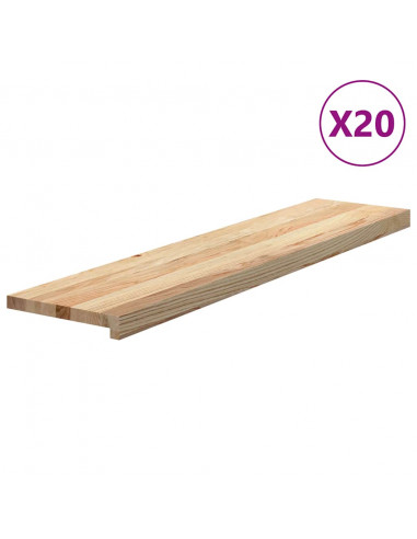 Gradini 20 pz 110x25x2 cm in Rovere Massello Non Trattato