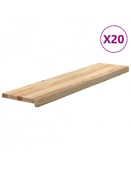 Gradini 20 pz 110x25x2 cm in Rovere Massello Non Trattato