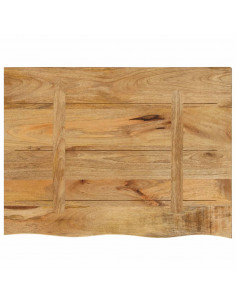 Piano Tavolo 70x60x3,8 cm Bordi Vivi Legno di Mango Grezzo