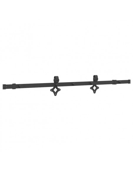 Kit di Binari per Porte Scorrevoli 152,5 cm Acciaio Nero