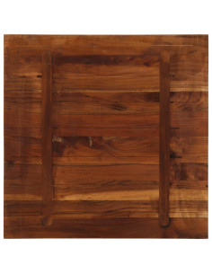 Piano Tavolo 70x70x2,5 cm Quadrato Legno Massello di Recupero