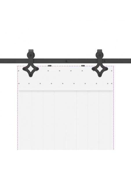 Kit di Binari per Porte Scorrevoli 152,5 cm Acciaio Nero