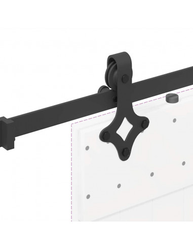 Kit di Binari per Porte Scorrevoli 152,5 cm Acciaio Nero