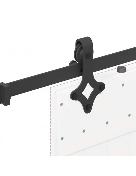 Kit di Binari per Porte Scorrevoli 152,5 cm Acciaio Nero
