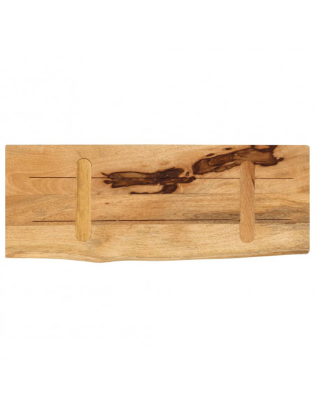Piano Tavolo 80x20x3,8 cm Bordi Vivi Legno di Mango Grezzo