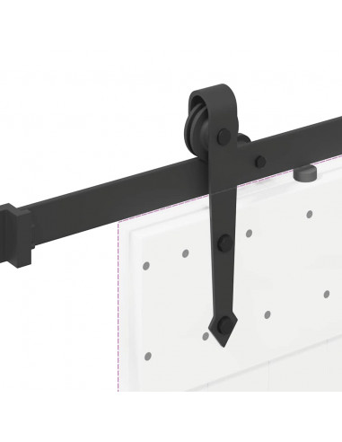 Kit di Binari per Porte Scorrevoli 152,5 cm Acciaio Nero