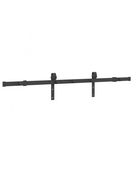 Kit di Binari per Porte Scorrevoli 152,5 cm Acciaio Nero