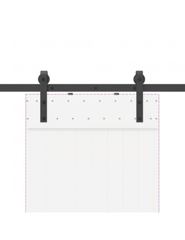 Kit di Binari per Porte Scorrevoli 152,5 cm Acciaio Nero