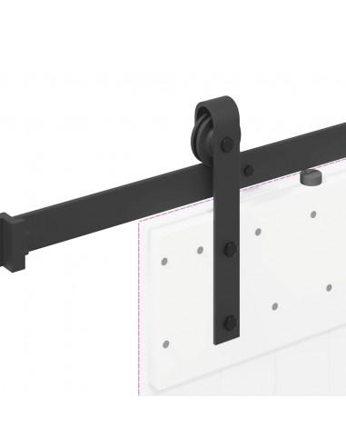 Kit di Binari per Porte Scorrevoli 152,5 cm Acciaio Nero