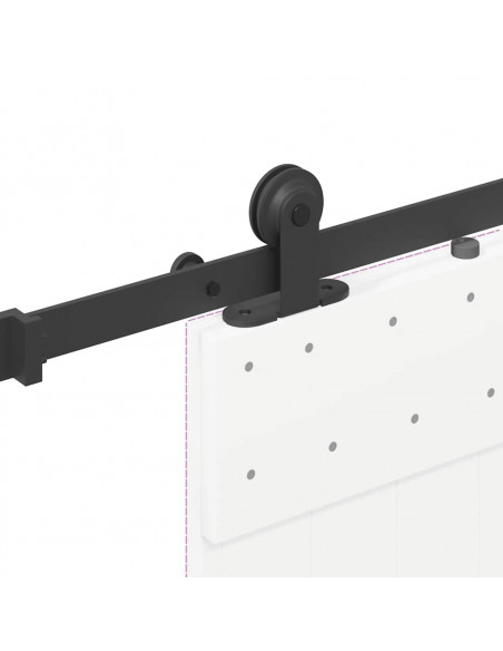 Kit di Binari per Porte Scorrevoli 152,5 cm Acciaio Nero