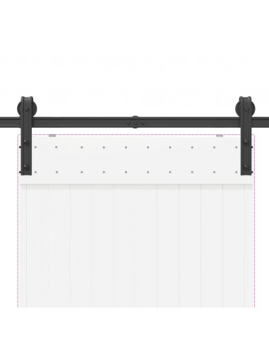 Kit di Binari per Porte Scorrevoli 183 cm Acciaio Nero