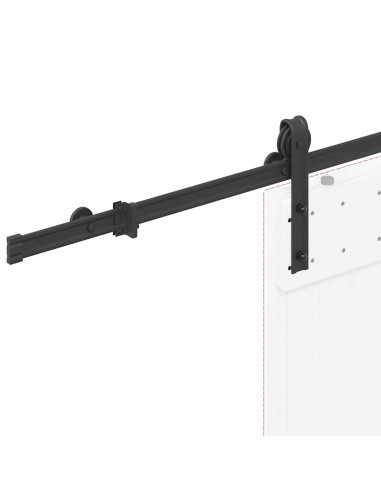 Kit di Binari per Porte Scorrevoli 183 cm Acciaio Nero