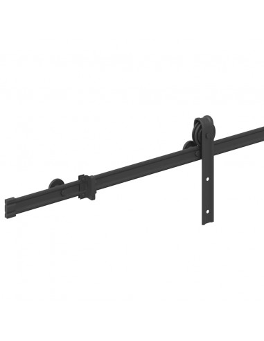 Kit di Binari per Porte Scorrevoli 183 cm Acciaio Nero