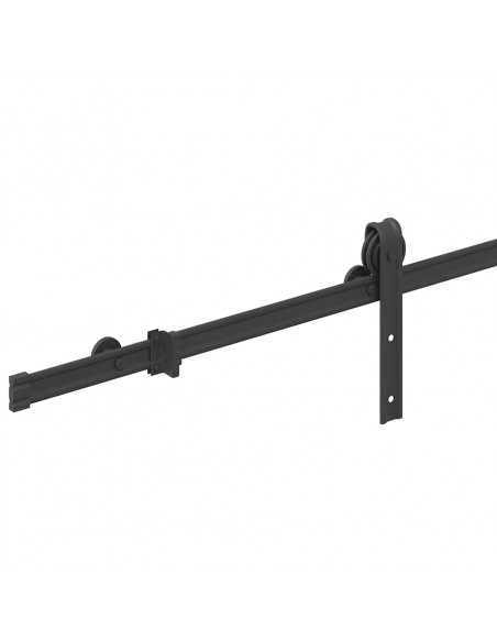 Kit di Binari per Porte Scorrevoli 183 cm Acciaio Nero
