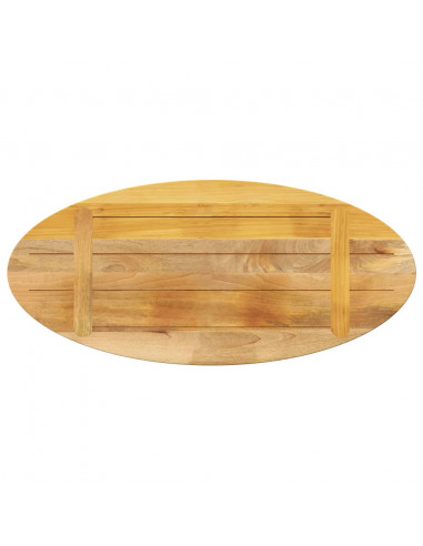 Piano Tavolo 80x40x2,5 cm Ovale in Legno Massello di Mango