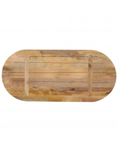 Piano Tavolo 80x40x2,5 cm Ovale in Legno Massello di Mango