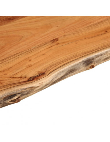 Piano Tavolo 80x40x2,5 cm Rettangolare Legno Acacia Bordi Vivi