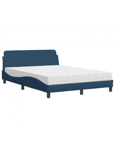 Letto con Materasso Blu 120x200 cm in Tessuto