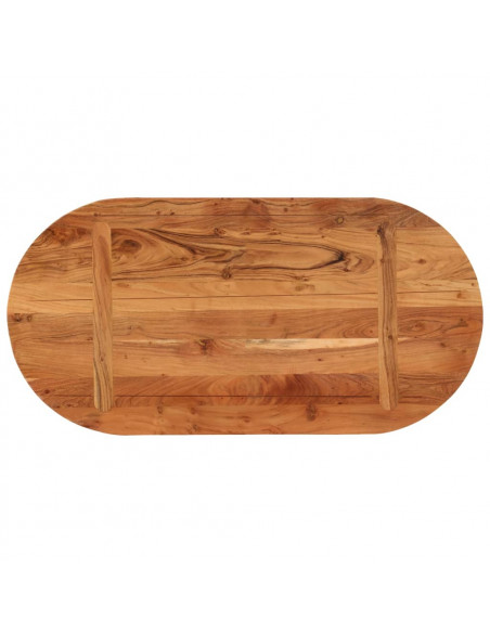 Piano Tavolo 80x40x2,5cm Ovale in Legno Massello di Acacia