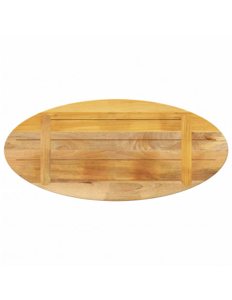 Piano Tavolo 80x40x3,8 cm Ovale in Legno Massello di Mango
