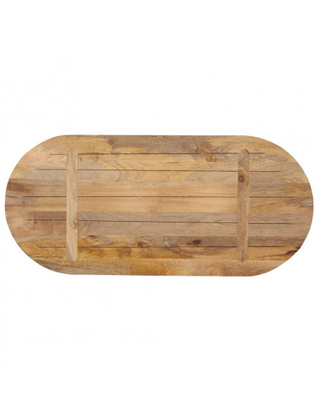 Piano Tavolo 80x40x3,8 cm Ovale in Legno Massello di Mango