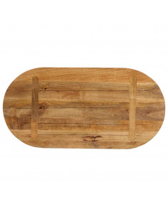 Piano Tavolo 80x40x3,8 cm Ovale in Legno Massello di Mango