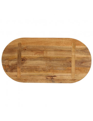 Piano Tavolo 80x40x3,8 cm Ovale in Legno Massello di Mango