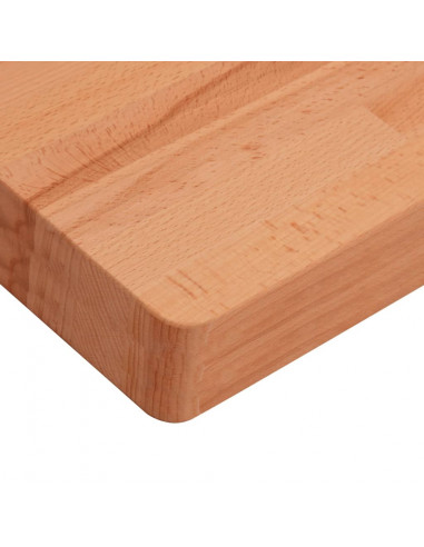 Piano Tavolo 80x40x4cm Rettangolare Legno Massello di Faggio