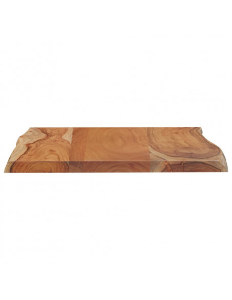 Piano Tavolo 80x60x2,5 cm Rettangolare Legno Acacia Bordi Vivi