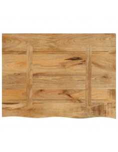 Piano Tavolo 80x60x3,8 cm Bordi Vivi Legno di Mango Grezzo