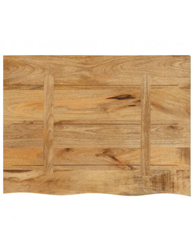 Piano Tavolo 80x60x3,8 cm Bordi Vivi Legno di Mango Grezzo