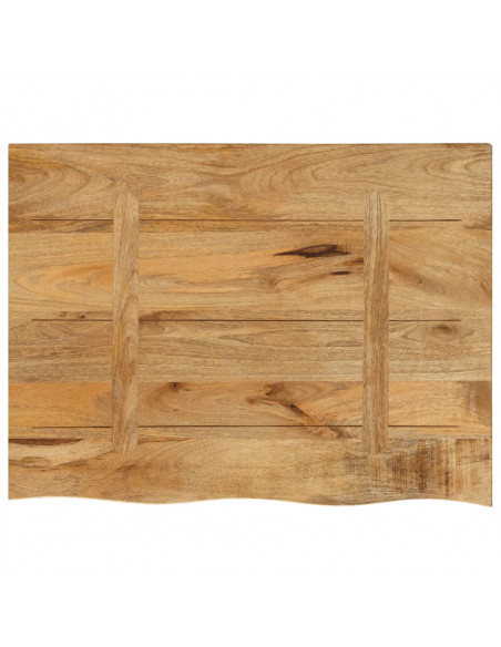 Piano Tavolo 80x60x3,8 cm Bordi Vivi Legno di Mango Grezzo