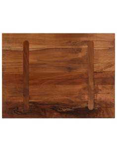 Piano Tavolo 80x70x2,5 cm Rettangolare in Massello di Recupero