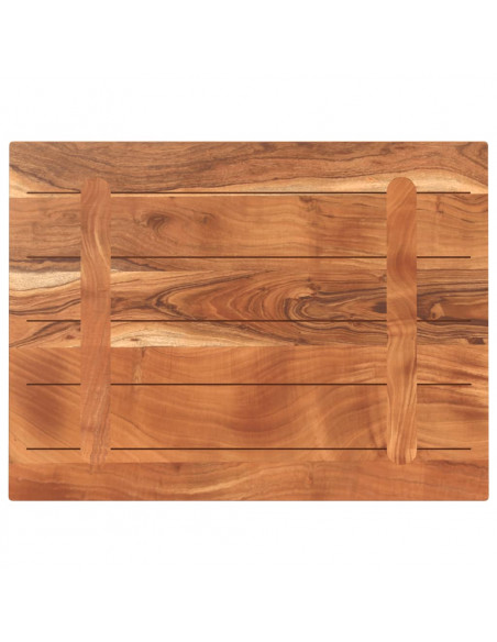 Piano Tavolo 80x70x2,5 cm Rettangolare Legno Massello Acacia