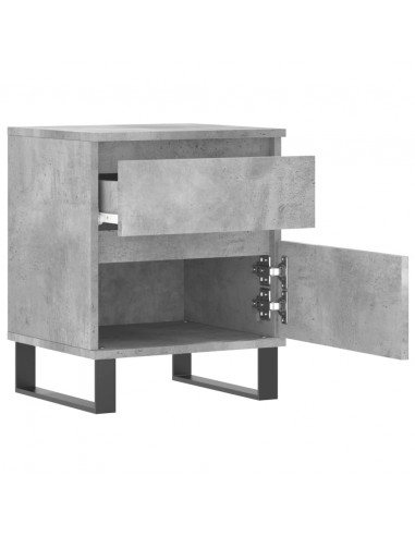 Comodini 2pz Grigio Cemento 40x35x50 cm in Legno Multistrato