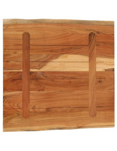 Piano Tavolo 80x80x3,8 cm Quadrato Massello Acacia Bordi Vivi