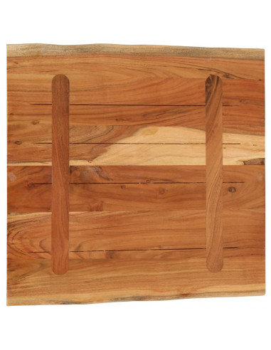 Piano Tavolo 80x80x3,8 cm Quadrato Massello Acacia Bordi Vivi