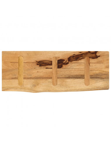 Piano Tavolo 90x20x3,8 cm Bordi Vivi Legno di Mango Grezzo