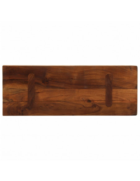 Piano Tavolo 90x30x3,8 cm Rettangolare in Massello di Recupero