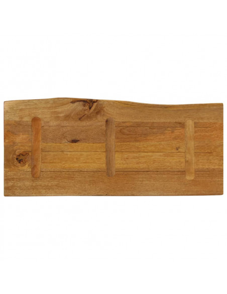 Piano Tavolo 90x40x2,5 cm Bordi Vivi in Legno Massello di Mango