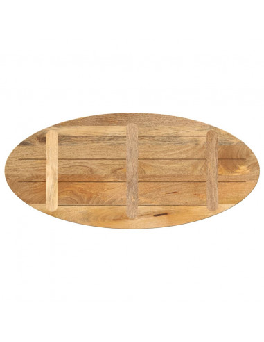 Piano Tavolo 90x40x2,5 cm Ovale in Legno Massello di Mango