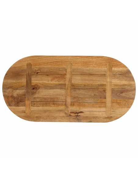 Piano Tavolo 90x40x3,8 cm Ovale in Legno Massello di Mango