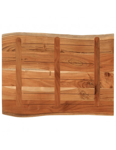 Piano Tavolo 90x60x2,5 cm Rettangolare Legno Acacia Bordi Vivi