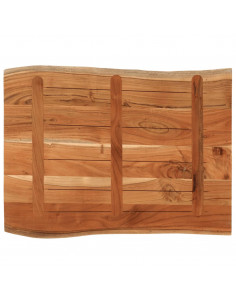 Piano Tavolo 90x60x3,8 cm Rettangolare Legno Acacia Bordi Vivi