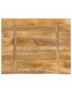 Piano Tavolo 90x80x2,5 cm Bordi Vivi Legno di Mango Grezzo