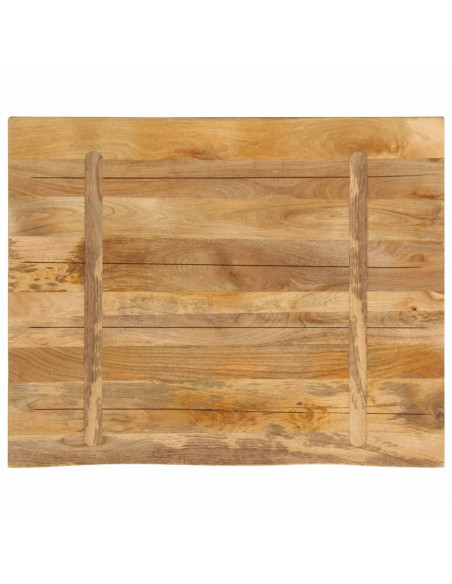Piano Tavolo 90x80x2,5 cm Bordi Vivi Legno di Mango Grezzo