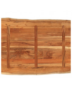 Piano Tavolo 90x80x2,5 cm Rettangolare Legno Acacia Bordi Vivi