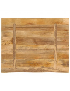 Piano Tavolo 90x80x3,8 cm Bordi Vivi Legno di Mango Grezzo