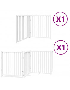 Cancello Cani Porta Pieghevole Bianco 6 Pannelli 480 cm Pioppo 2